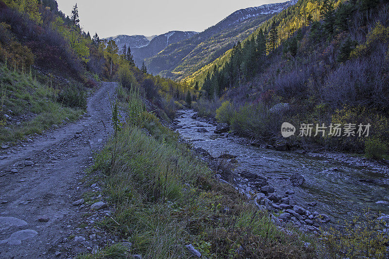 白杨树区4 × 4路穿过白杨树到老磨坊